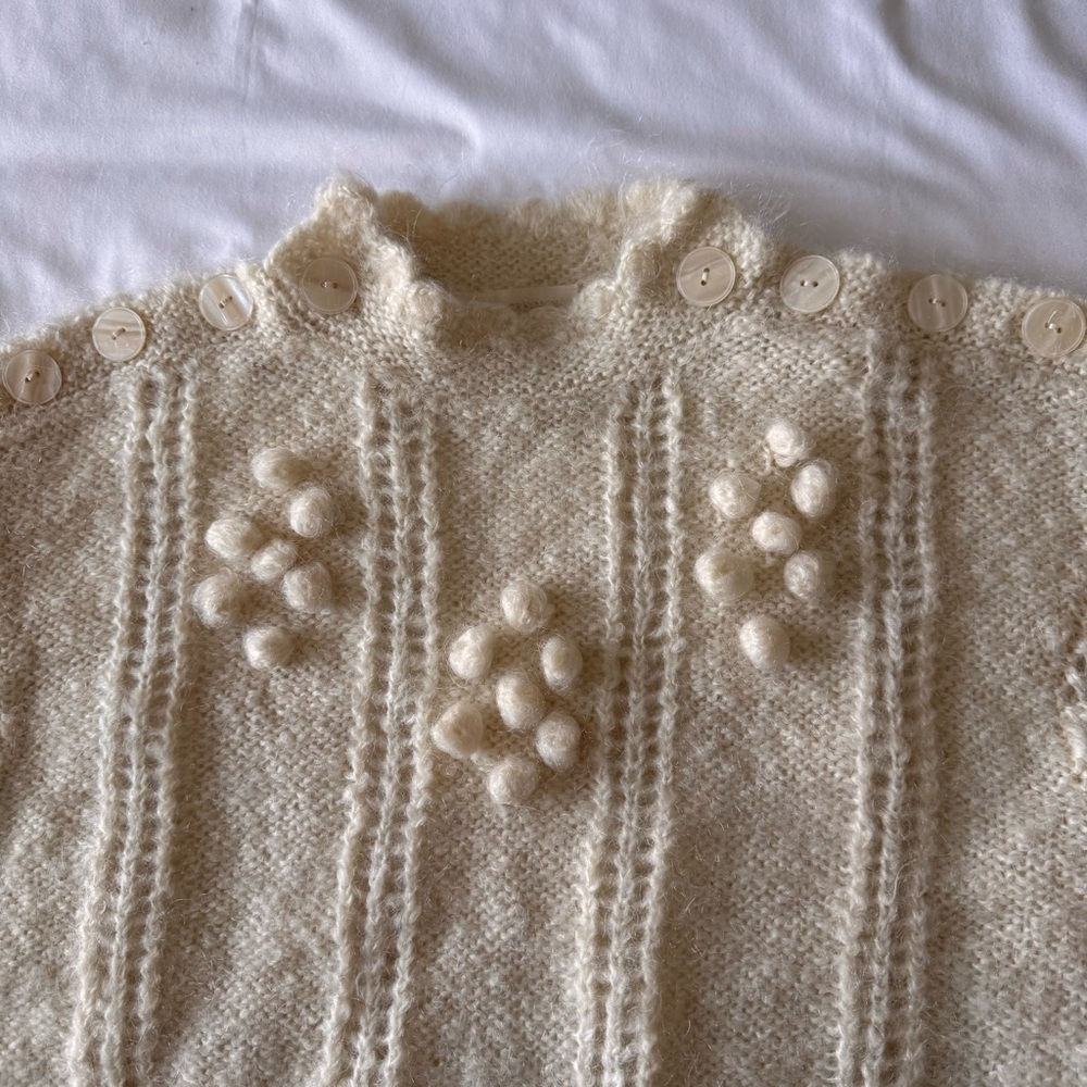 LoveShackFancy Persephone Sweater in Cream Puff - Picture 4 of 7